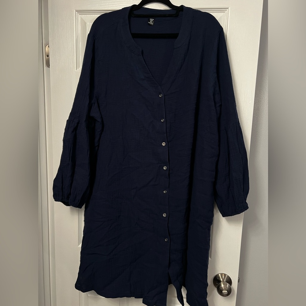 Blue SHEIN Curve shift dress